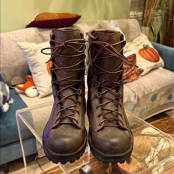 DANNER VINTAGE USA GORE-TEX BROWN LEATHER WORK CHORE LACE UP TRUCKER BOOTS 10EE